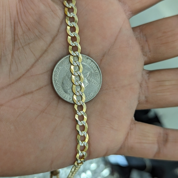 14kt Real Solid Gold Cuban Diamond Cut Chain 5.9mm 24 Inches - Picture 8 of 11